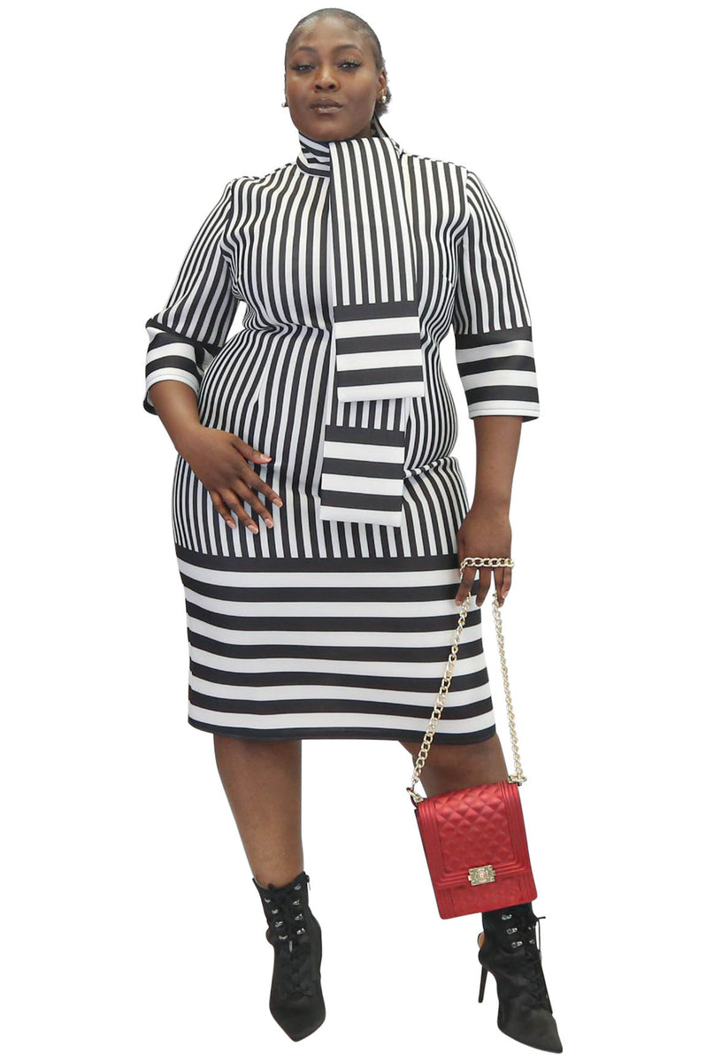 I Got This Variant Striped Midi Dress, Red or Black Striped – MADDGEAR