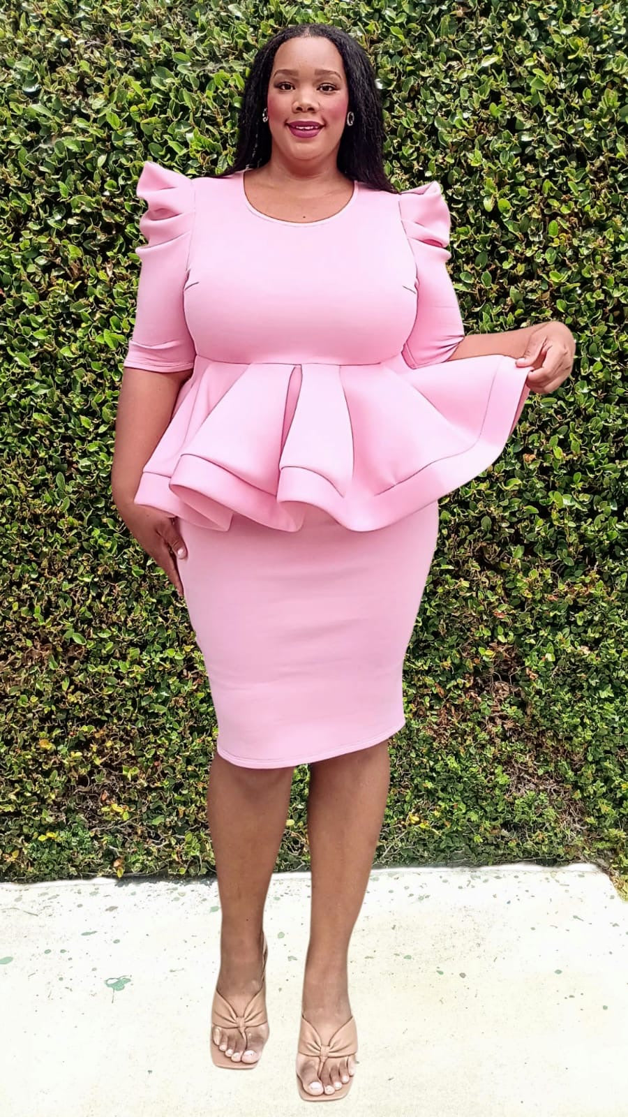 plus size pink peplum dress YESFASHION Women Plus Size Bodycon Elegant Midi Dress Peplum Business Work Office Sheath Pencil Cocktail Party Dress with Belt : Target