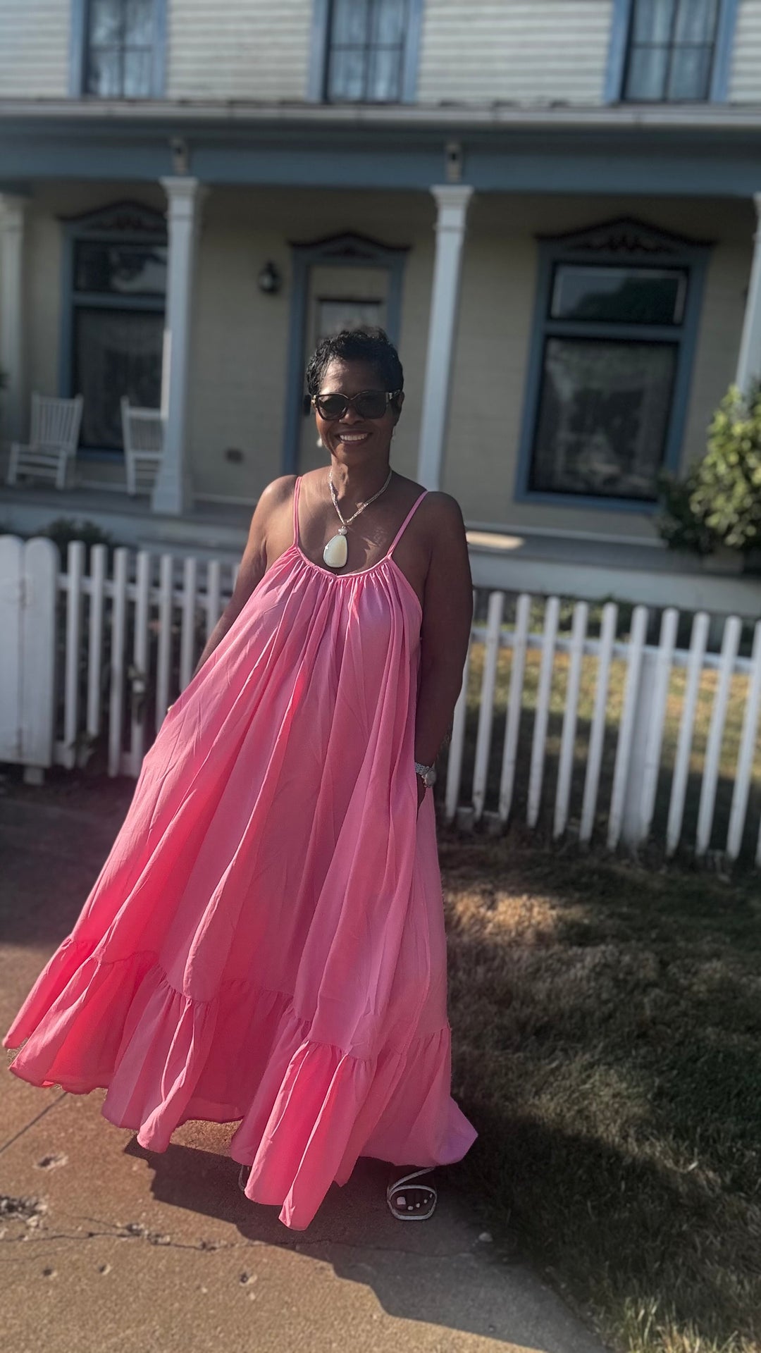 Cassie pink maxi sundress – MADDGEAR BOUTIQUE